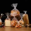 100 Pack Clear Polypropylene Bread Bags For Bakery, Handmade Loaves, Buns & Pastries Food Safe, Extra,Transparent With 100 Gold Twist Ties(Size:47in10.217.8cm) view 3