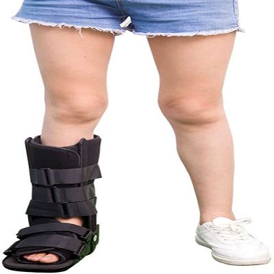 DFEDHF Ankle Support Boot Walker Boot Medical Boot with Steel Plate Ankle Fracture Sprain Protector Night Splint to Stabilize Foot Ankle Ankle Boot, Black-S-Small