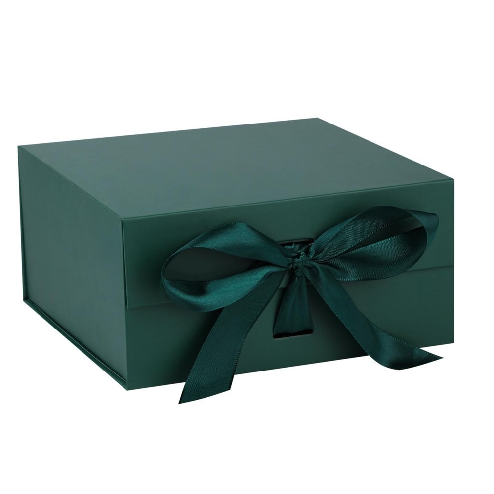 OEMVALATY Green Gift Box,12x10x5 Inches Gift Boxes with Lids for Presents with Magnetic Closure and Ribbon for Wedding,Storage,Birthday