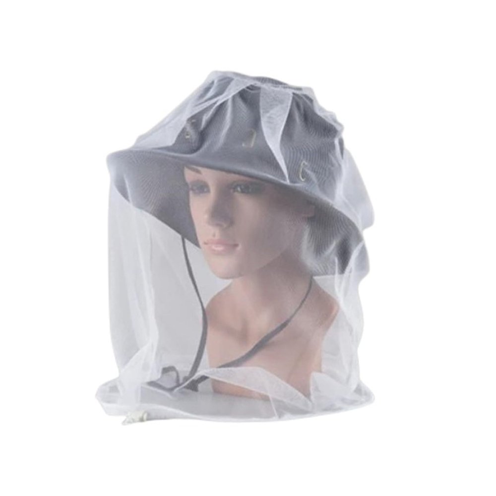 Mosquito Head Net - Fine Bug Net for Maximum Head Protection Lightweight, Breathable Insect Shield for Camping, Hiking and Outdoor Adventures(White)