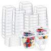 Jingmore 50 Pack 9.5oz Clear Plastic Yogurt Parfait Cups Disposable Overnight Oats Containers with Lids and Spoons Cake Fruit Jars for Food Storage Salad Ice Creams Pudding Snacks (Square Style) view 1