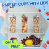 Jingmore 50 Pack 9.5oz Clear Plastic Yogurt Parfait Cups Disposable Overnight Oats Containers with Lids and Spoons Cake Fruit Jars for Food Storage Salad Ice Creams Pudding Snacks (Square Style) view 4