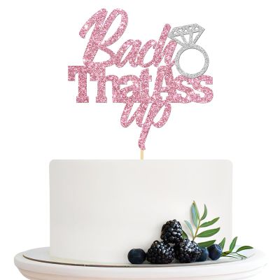 Bach That Ass Up Cake Topper, Engagement Party Cake Decor, Hen Night, Wedding Bachelorette Party Cake Decorations Pink Glitter