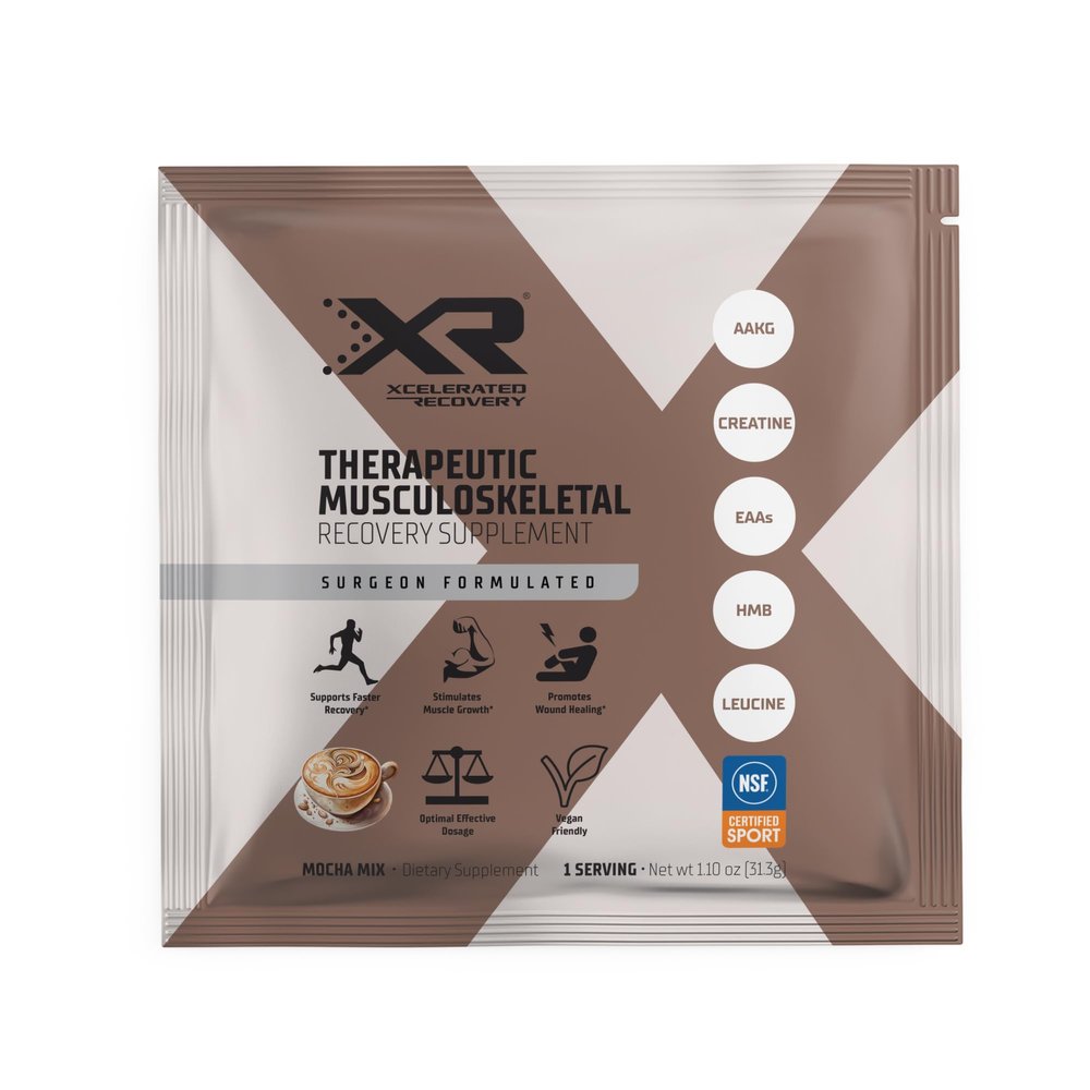 XR Therapeutic Musculoskeletal Support Supplement 14-Pack | Amino Acids + myHMB + Creatine | NSF Certified for Sport | Supports Muscle Health & Recovery (14-Pack, Mocha)