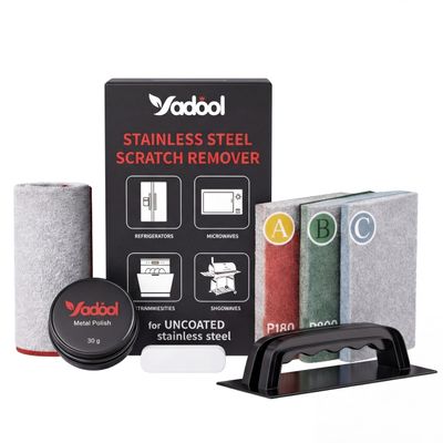 Stainless Steel Scratch Remover Kit for Appliances, Non-Coated Stainless Steel Only, Reduces Scratches, Rust & Discoloration, Restores Brushed Finish, DIY Repair & Polish