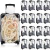 VioraWhite 32 Pcs Mini Suitcase Storage Box with Plush Ball Keychains Plastic Empty Candy Luggage Packaging Storage Containers Gift Boxes 7.48" x 3.15" Suitcase for Travel Party Favors (White) view 1