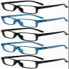 Eyekepper 1.25x Reading Glasses, Readers for Men Women, 3pk Black+2pk Blue view 1