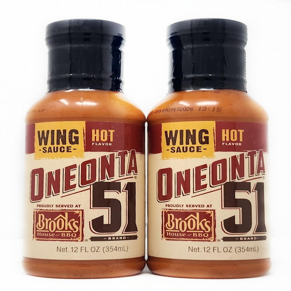 2 Pack of One onta 51 Brooks House Wing Sauce 12oz Grilling Cooking Dipping (Hot)