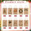 Tenceur 40 Pcs Christmas Gift Bags Bulk with Handles Reusable Kraft, Holiday Vintage Small Paper Christmas Bags for Gifts for Xmas Stuffer Candy Present Wrapping, 8.27 x 5.91 x 3.15 Inches (Brown) view 3