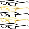 Eyekepper Vintage Reading Glasses for Men - 3 Pairs Black and 2 Pairs Yellow - Spring Hinges Classic Readers +3.75 view 1