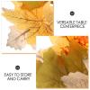 ABOOFAN 4pcs Floral Candle Rings: Maple Leaf Wreaths for Dining Table Centerpiece - Artificial Fall Candle Rings for Thanksgiving & Autumn Decorations view 3