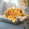 ABOOFAN 4pcs Floral Candle Rings: Maple Leaf Wreaths for Dining Table Centerpiece - Artificial Fall Candle Rings for Thanksgiving & Autumn Decorations view 4