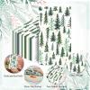 100 PCS 3-Ply Christmas Tree Napkins Disposable, Green Holiday Dinner & Bathroom Paper Napkins for Xmas Winter Party Decor view 3