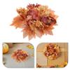 Ciieeo 2pcs Fall Candle Wreaths with Artificial Maple Leaves Autumn Harvest Candle Rings for Pillars Thanksgiving Table Centerpieces Seasonal Home Decor view 3
