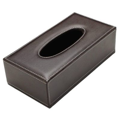 Portable Leather Rectangular Tissue Cover Box Holders Case Pumping Paper Hotel Home Car