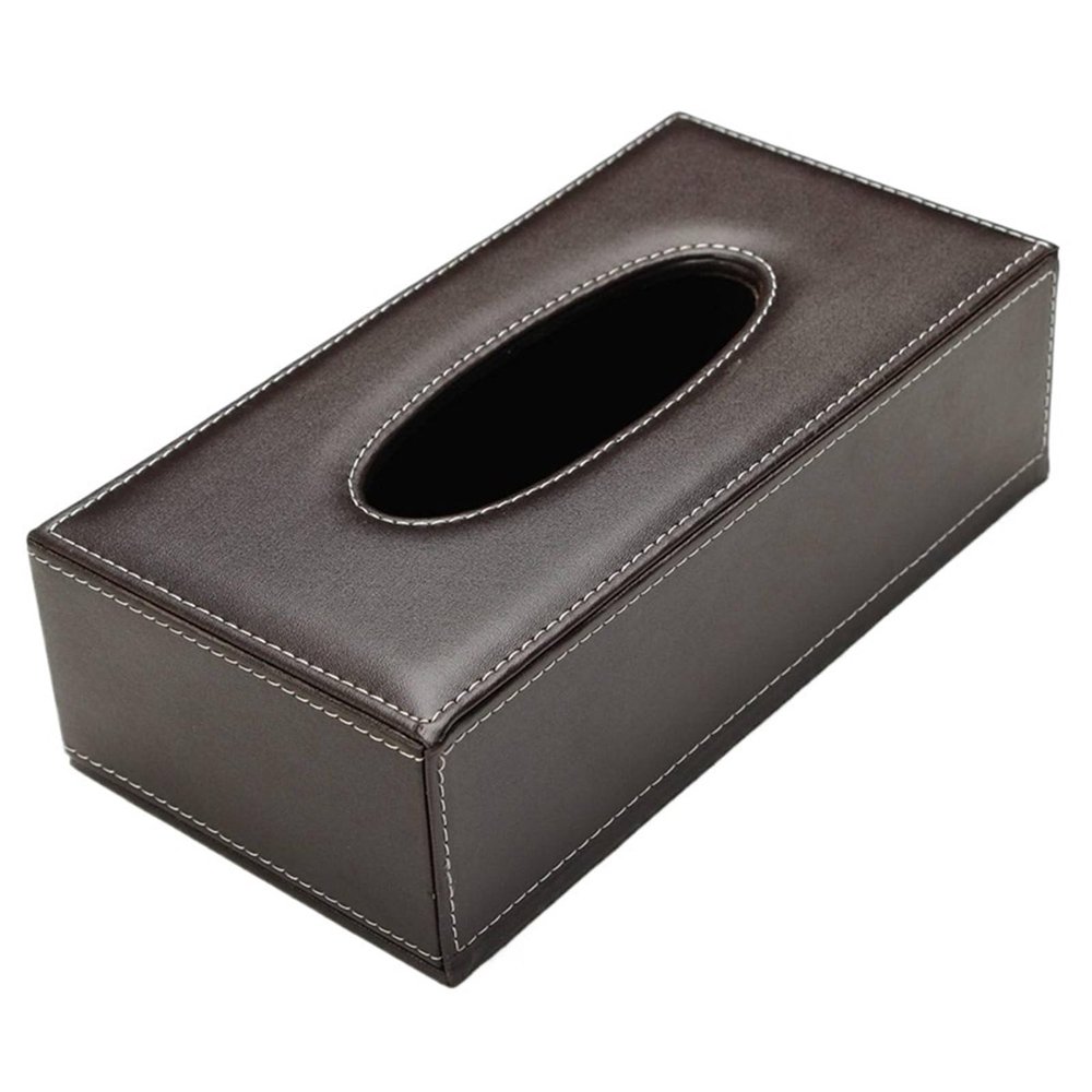 Portable Leather Rectangular Tissue Cover Box Holders Case Pumping Paper Hotel Home Car