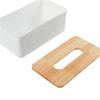 1 PCS White Wooden Minimalist Thickened Tissue Box for Household Car Paper Drawer view 3
