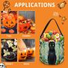 LPSADGF Black Cat Halloween Tote Bags for Trick Or Treating - Large Capacity Candy Buckets with Handles view 3