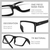 tenuopticss Oversized Reading Glasses for Men - 4 pack Classic Square Large TR Frame Readers with Spring Hinge+3.50 view 3