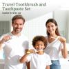 Lilingsty Travel Toothbrush, Toothbrush and Toothpaste Travel Set, Individually Packaged, Includes Storage Case, Foldable Design, 5 Colors, Ideal for Business Trips, and Hotels (50-Pack) view 4