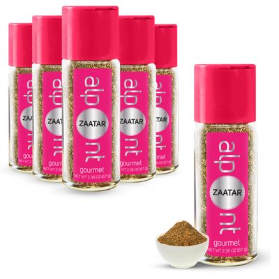 ALPONT GOURMET Zatar Seasoning - Zaatar Spice Blend with Chickpea & Sesame - Spice Seasoning for Pita Breads, Salad, Meat - All Natural, Non-GMO & Packed to Keep It Fresh - 2.36oz (Pack of 6)