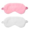 2 Pcs Soft Eyeshade Cover with Elastic Strap, Faux Fur Adjustable Sleeping Mask, Comfortable Furry Nap Night Sleeping Masks for Valentine's Day Gifts, Women, Men