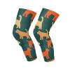 HXshaoye Cream and Orange Pet Dog Pattern compression sleeve knee brace for men (2 pack) Tight Anti-Slip Design knee protector for women for Skating, Basketball, Tennis, rodilleras para trabajo view 1