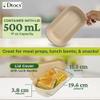 Dtocs Premium Disposable Meal Prep Containers with Lids (Pack of 50), 500 mL (17oz) | Heavy Duty Bamboo Fiber To Go Food Containers Leak Resistant, Microwave & Freezer Safe view 2