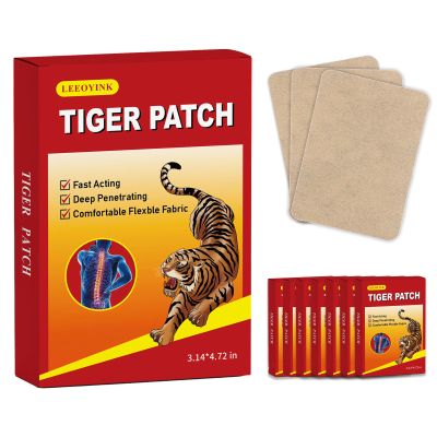 (160pcs) Tiger Patches Chinese Red Tiger Natural Herbal Hot Patches for Back, Shoulder, Knee, Joint & Muscle Support Maximum Strength, Long-Lasting Comfort