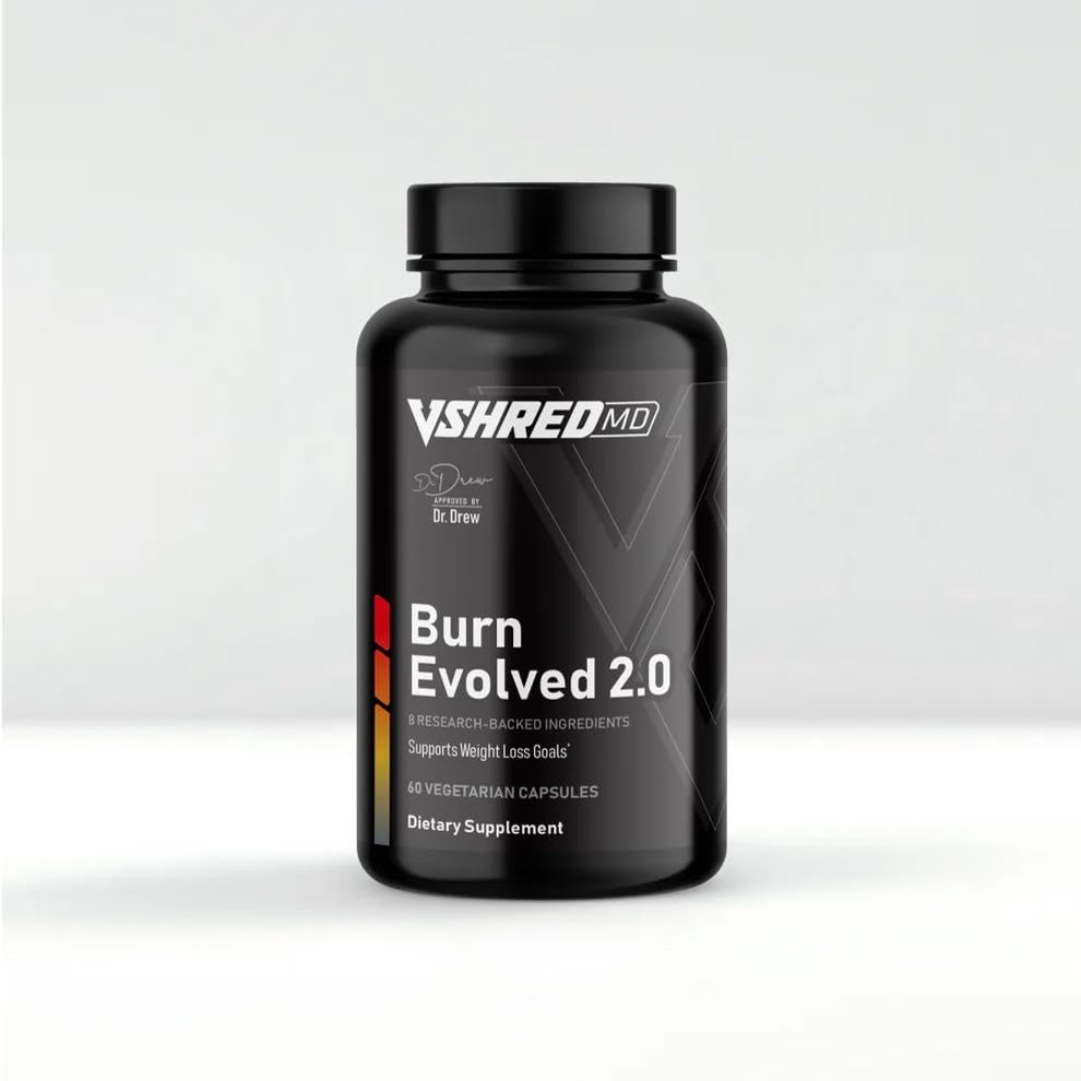 V Shred MD Burn Evolved 2.0 Dr. Drew Approved Metabolic Health Supplement Formulated to Support Metabolic Function, Energy & Healthy Blood Sugar 60 Capsules