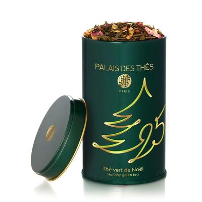 Palais des Ths - Holiday Green Tea N25 - Premium Gourmet Organic Green Tea with citrus & spices - 3.5oz Loose Leaf Metal Gift Tin - Serves