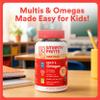SmartyPants Kids Multivitamin Gummies with Omega 3 DHA/EPA, Vitamins D3, C, B12, B6, A, K, and Zinc, Gluten Free, Clean Label, Cherry Berry Flavor, 60 Gummies (30 Day Supply) view 2