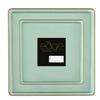 COMBO SET The Edge Collection 10.75" & 7.75" Square Transparent Green With Gold Rim Plastic Dinnerware:240CT view 1