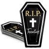 Whaline 24 Pcs Death to My 20s Paper Plate Disposable Plate Black White Coffin Shape RIP Dinnerware Plate for 30th Birthday Party Decorations Supplies Table Decor, 9.8 x 5.9 Inch view 1