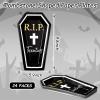 Whaline 24 Pcs Death to My 20s Paper Plate Disposable Plate Black White Coffin Shape RIP Dinnerware Plate for 30th Birthday Party Decorations Supplies Table Decor, 9.8 x 5.9 Inch view 2