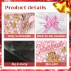 CIEOVO 24 Set Christmas Party Baskets with Cellophane Bows Market Tray Pink Christmas Baskets for Gifts Empty Gingerbread Man Cardboard Bags for Xmas Holiday Party Decor view 3
