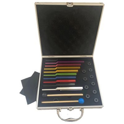Set Tuning Fork Solfeggio 10 Pcs, Material Alloy Aluminum, Therapy Sound Chakra, Bases Rubber, Wooden Mallets, And Box Storage