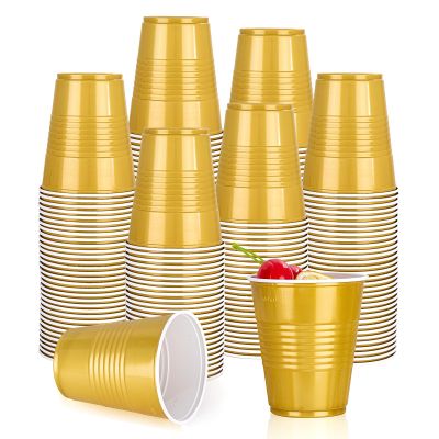 100 PCS Party Cups 12 Oz Plastic Cups Bulk for Party Graduation Wedding Birthday Family Gatherings and New Year