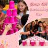 12 Oz Pink Disposable Cups -50 Pcs Party Cups Pink Plastic Cups for Valentine's Day Wedding Birthday Picnic Festive Celebrations (25 Pcs Pink+25 Pcs Hot Pink) view 4