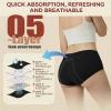 Leakproof Washable Reusable Incontinence Underwear for Women, High Waisted Absorbent Period Underwear for Women Menstrual Panties 3 Pack L view 3