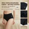 Leakproof Washable Reusable Incontinence Underwear for Women, High Waisted Absorbent Period Underwear for Women Menstrual Panties 3 Pack L view 4