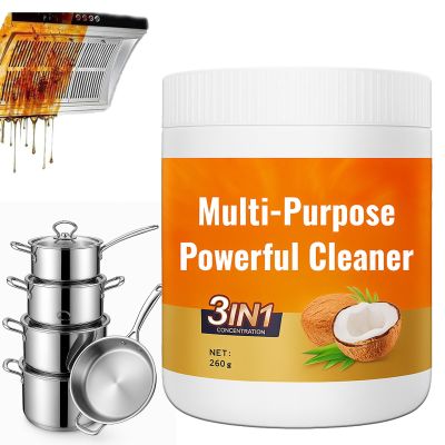 Multi-Purpose Powerful Cleaner for Kitchen, 260g Coconut Oil Natural Cleanser Heavy Kitchen Duty Degreaser All-Purpose Cookware Cleaner for Faucets, Tiles, Oven & Stove Top (1)