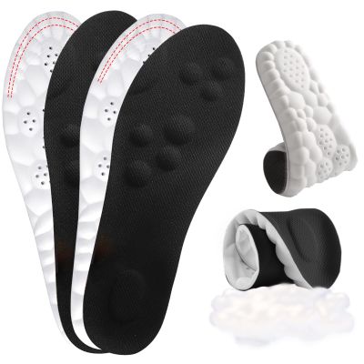 2 Pair Cloud Soles for Men,Super Soft Comfort Insoles,Trim to Fit with Arch Support for Foot Pain Relief and Fatigue Reduction (2 Pair Black, Men: 9-10.5/Women: 10-11.5)