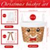 2 Pcs Christmas Baskets for Gifts Empty 9 x 7 Inch Empty Gift Baskets to Fill Bamboo Basket with Christmas Belt for Gingerbread Man Xmas Holiday Birthday Gift Wrapping Supplies view 2