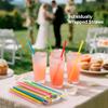 100 Pcs Valentine Day Straw Heart Shaped Straws - Pink, Red, Yellow, Blue & Green Cute Plastic Drinking Straws, Individually Wrapped Straw for for Wedding,Bridal Shower, Birthday Party & Pride Party view 3