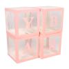 4PCS Clear Balloon Surprise Box with Decorative Letters, Party Decoration Kit for Proposal Birthday Baby Celebration (Roseate) view 1