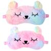 2 PCS Kids Sleep Mask, Cute Plush Panda Eye Mask for Sleeping, Soft Girls Sleep Masks Comfortable Funny Animal Sleeping Eye Cover for Home Travel Gift (Purple and Pink) view 1