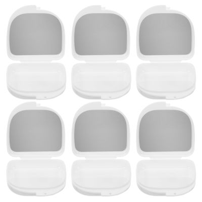 Ipetboom 6pcs Dental Retainer Holder Case with Mirror Denture Storage Container Slim Aligner Cleaning Box Case for Portable Travel Denture Retainers Organizer