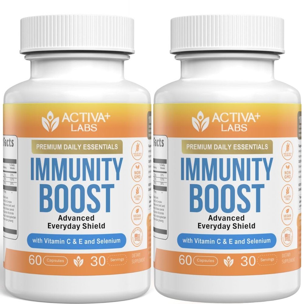 Activa+ Labs Immunity Boost Immune Support Supplement with Vitamin C, Vitamin E, Selenium & Herbal Antioxidant Complex | Gut & Energy Balance | Non-GMO, Sugar-Free, Vegan | 60 Capsules 60 Days Supply
