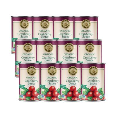 Farmer's Market Organic Cranberry Sauce, Whole Berry, 14 OZ Cans (Pack of 12)